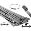 Electriduct Stainless Steel Cable Ties- 6" x 100 Pieces CT-ED-SS-6-100